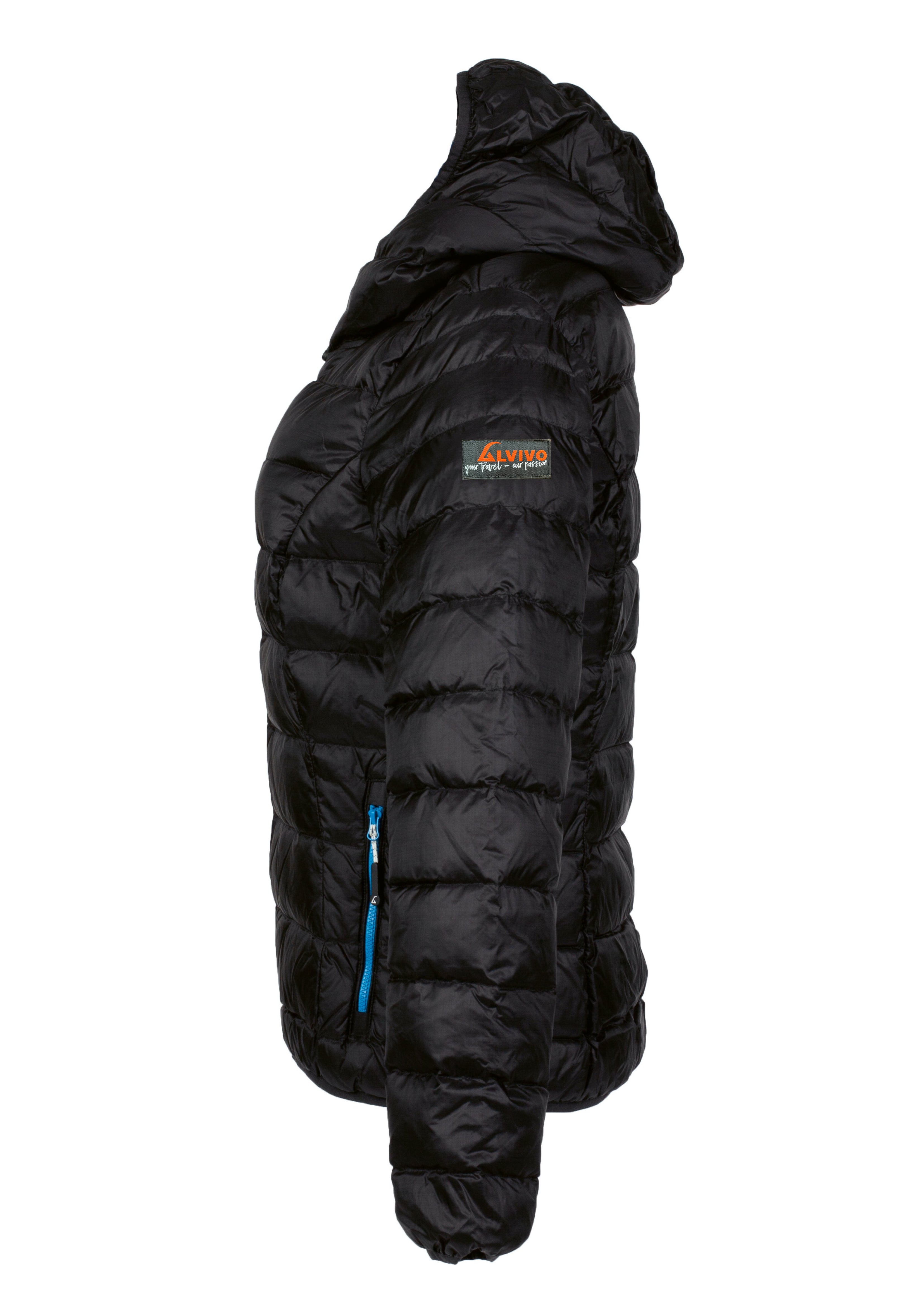 Alvivo Belfast Daunenjacke Schwarz/Türkis