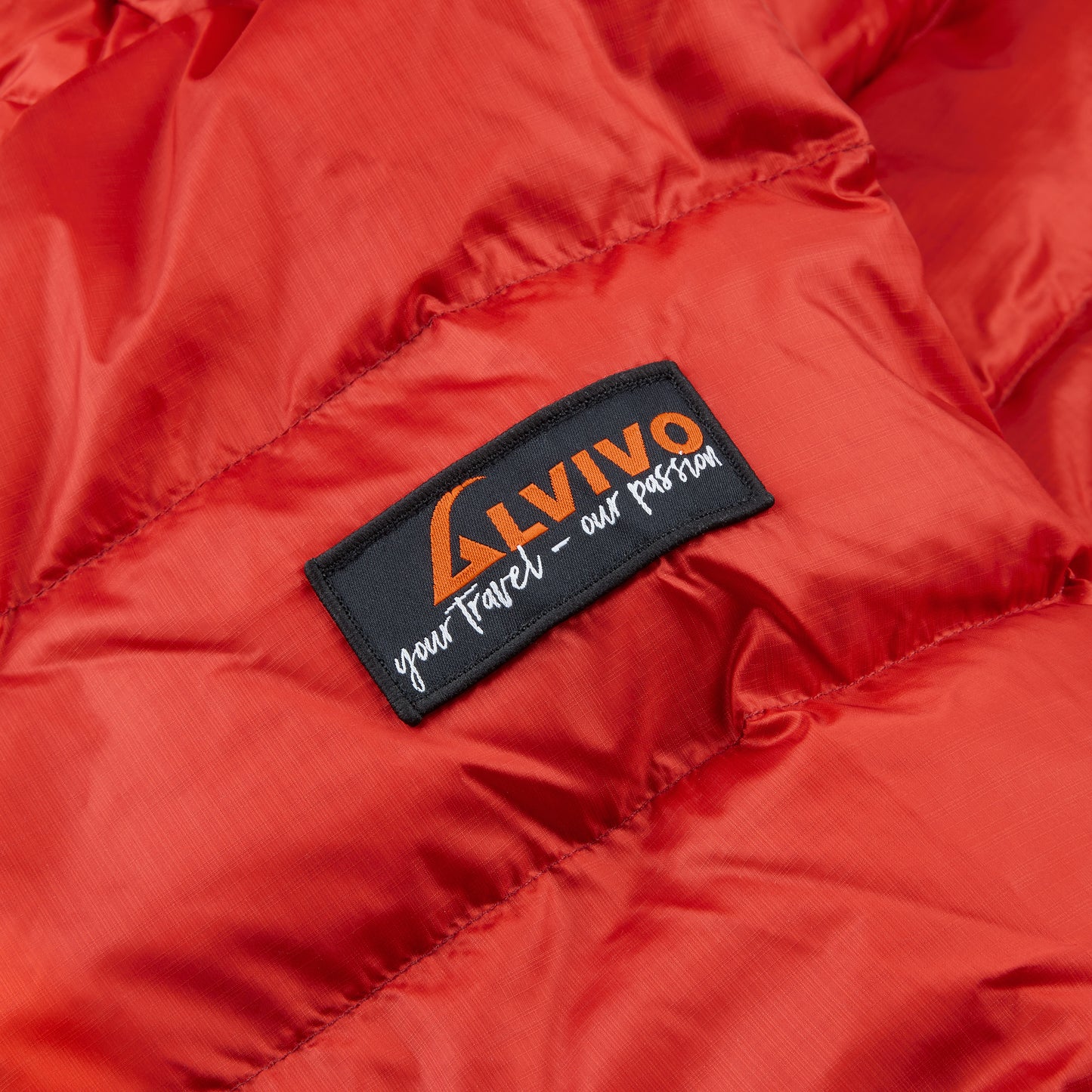 Alvivo Astana Daunenjacke Rot/Grau #farbe_rot-grau