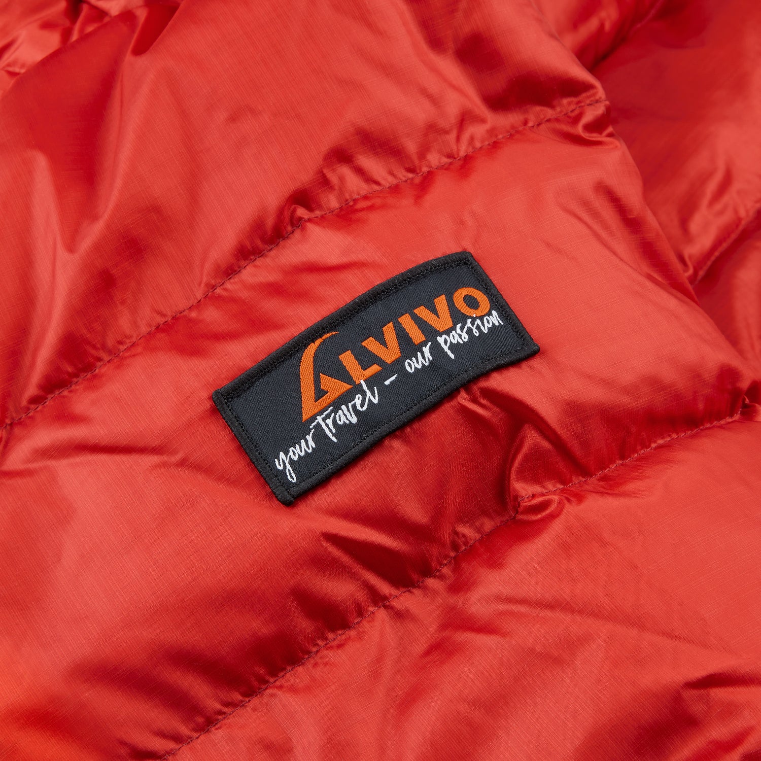Alvivo Astana Daunenjacke Rot/Grau #farbe_rot-grau